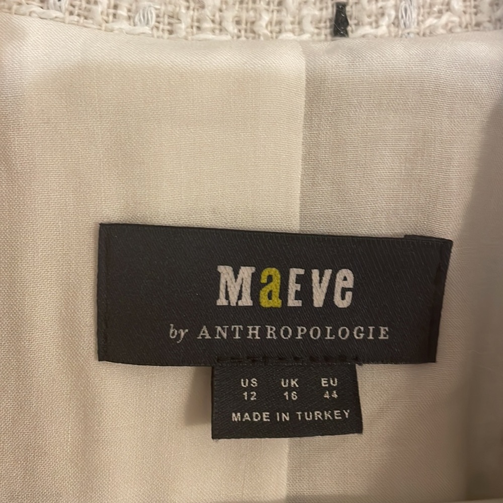 Anthropologie Maeve Tweed Vest, Black/White, 12 - Picture 9 of 11
